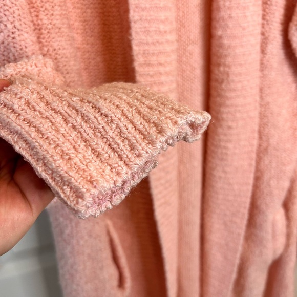 🌸”Karen Scott Vintage Baby Pink Nubby Knot Open Front Cardigan w/ Pockets Size L - Picture 4 of 17